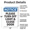 Signmission Please Turn Off Light & Close Door, 12 in W x Rectangle, Plastic OS-2PACK-NS-P-1218-V-17605 - alternate 5